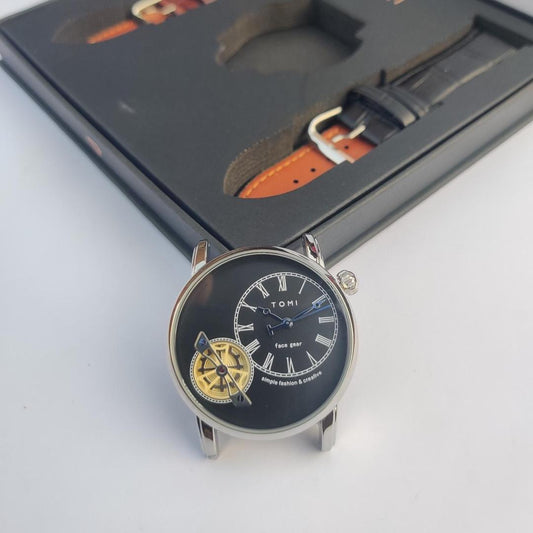 Men's Quartz Watch Set - 3 Pcs with 2 Straps
